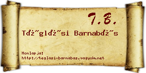 Téglási Barnabás névjegykártya