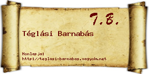 Téglási Barnabás névjegykártya